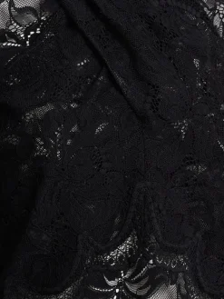 Top collo alto in pizzo stretch