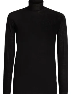 Top collo alto Level in maglia di lana