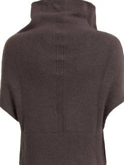 Top drappeggiato in misto cashmere