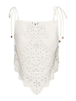 Top in cotone con ricami