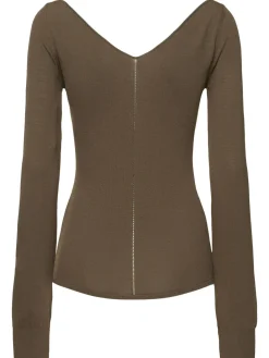 Top in crepe di viscosa con scollo a V