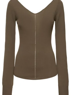 Top in crepe di viscosa con scollo a V