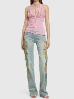 Top in jersey sablé
