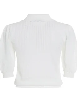 Top in maglia di lana con ricami