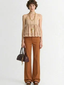 Top in seta georgette
