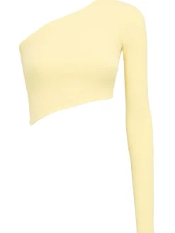 Top monospalla in jersey di viscosa stretch