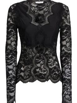 Top stretch con pizzo