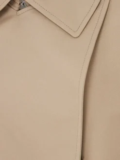 Trench in gabardina di cotone / cintura
