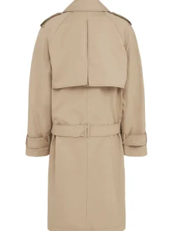 Trench in gabardina di cotone / cintura