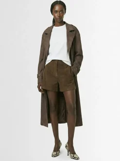 Trench lungo Pembroke in camoscio sintetico