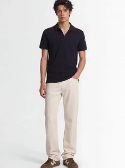 Tricolor-Trimmed cotton polo shirt
