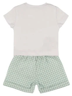 T-shirt e shorts in jersey di cotone stampato