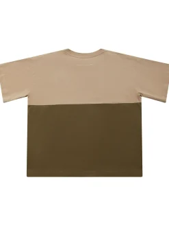 T-shirt in jersey di cotone bi-color