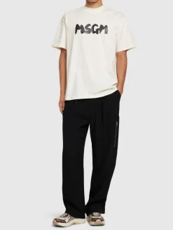 T-shirt in jersey di cotone con logo