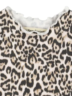 T-shirt in misto cotone con stampa leopardata