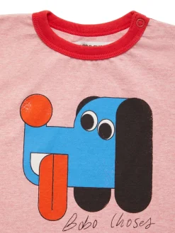 T-shirt in misto cotone organico stampa cane