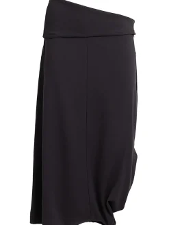 Twisted hem wool blend midi skirt