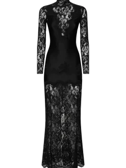 Vestito collo alto in pizzo