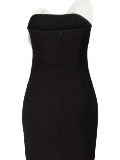Vestito corto drappeggiato senza spallini