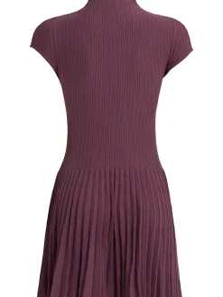 Vestito corto in cotone plissé
