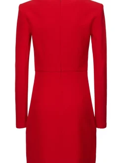 Vestito corto in crepe a maniche lunghe