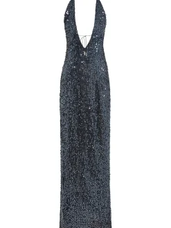 Vestito Eima con paillettes e schiena scoperta