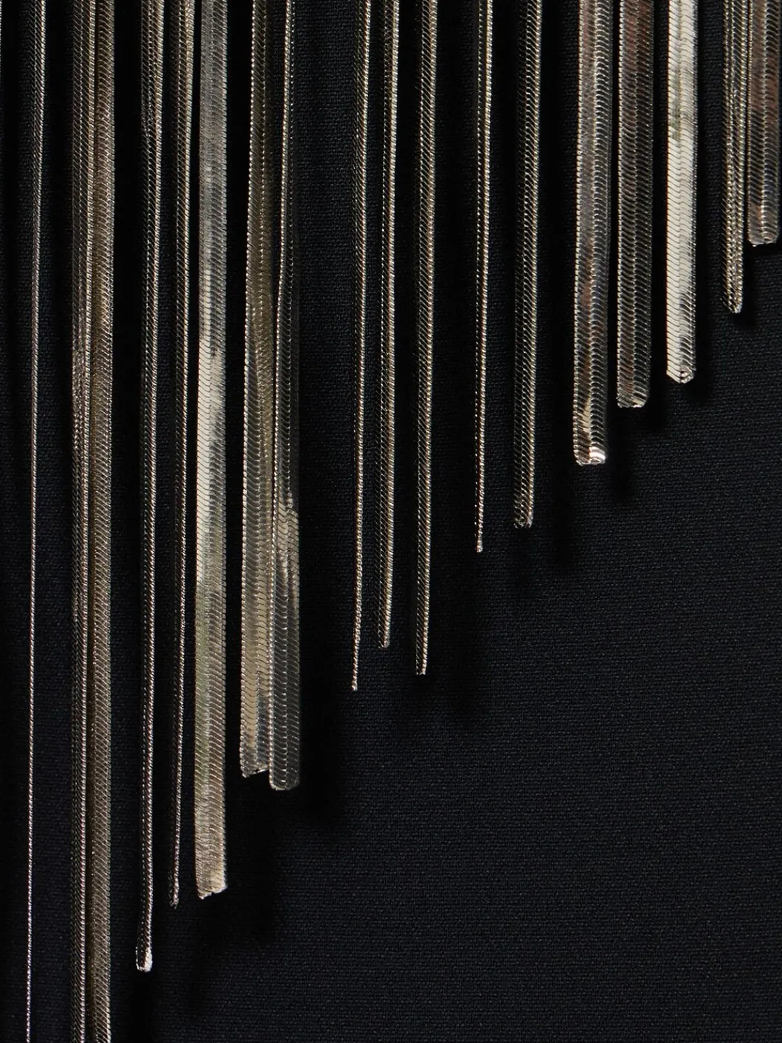 Vestito in cady / frange metallizzate