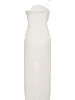 Vestito in gabardina con rosa