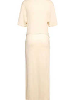 Vestito in jersey a costine con cintura