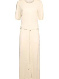 Vestito in jersey a costine con cintura