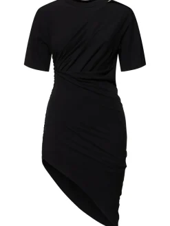 Vestito in jersey di misto cotone drappeggiato