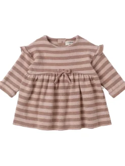 Vestito in misto cotone a righe