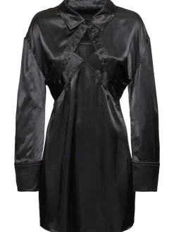 Vestito in raso di viscosa con giacca bolero