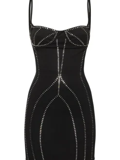 Vestito in sablé con cristalli