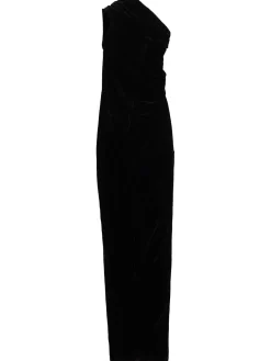 Vestito lungo Athena in velluto drappeggiato