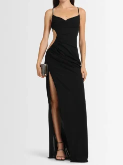 Vestito lungo in crepe