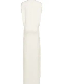 Vestito lungo in georgette di seta doppia