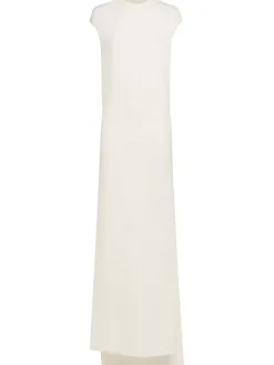 Vestito lungo in georgette di seta doppia