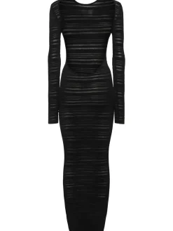 Vestito lungo in maglia trasparente