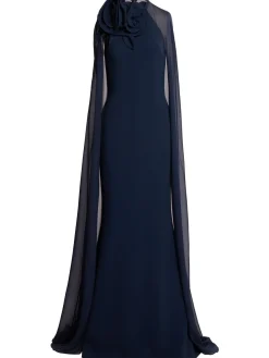 Vestito lungo in misto seta