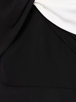 Vestito maxi asimmetrico in cady stretch