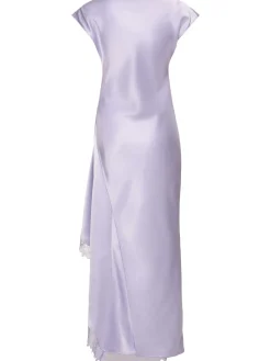 Vestito midi asimmetrico in raso