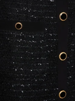 Vestito midi con scollo a V e paillettes