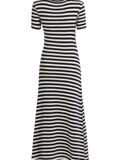 Vestito midi drappeggiato a righe