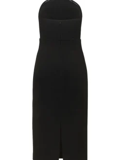 Vestito midi in crepe di lana