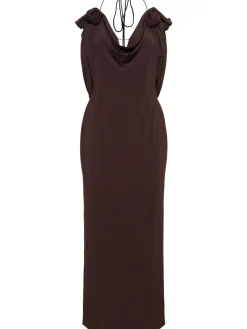 Vestito midi in jersey con rose