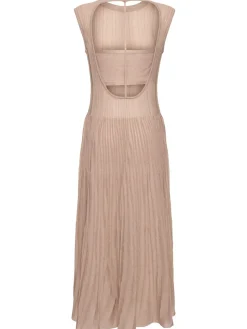 Vestito midi in maglia di misto viscosa a costine