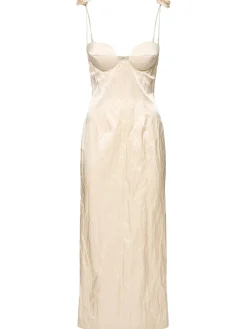 Vestito midi in misto cotone