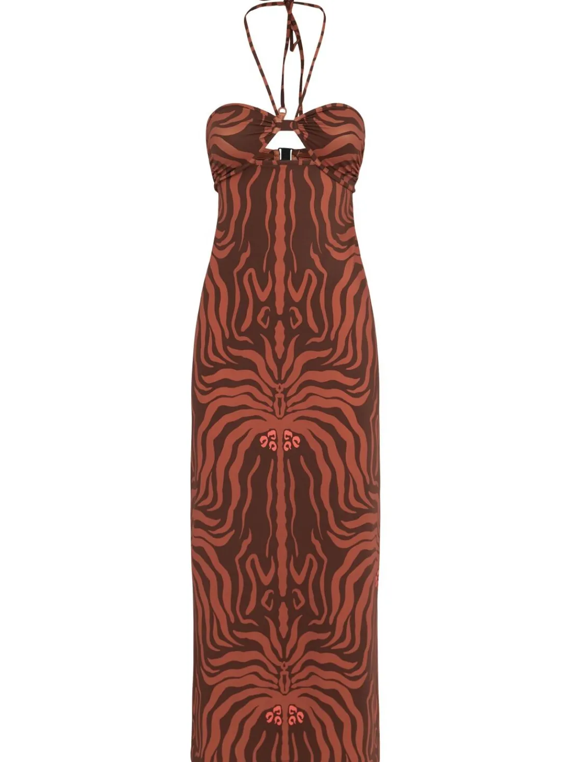 Vestito midi Jungle Palms / allacciatura al collo