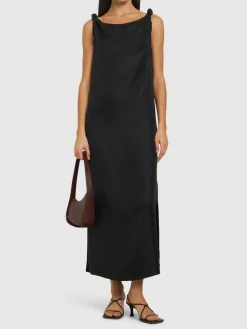 Vestito midi Moun in seta drappeggiata